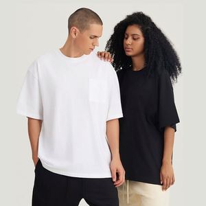 T-shirt Homme Streetwear Oversize de Luxe 100% Coton 245G Grammage Lourd avec Logo Personnalisé et Poches – Vente en Gros - Product Image 3