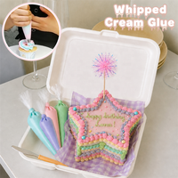 Kit de crème à modeler DIY pour gâteaux, crème décorative imitation, avec outils de décoration pour enfants et filles, cadeau artisanal fait main