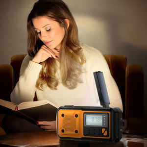 Custom Solar Hand Crank AM FM Radio LCD Display SOS Alarm Flashlight Portable Outdoor Weather Alert Power Bank Audio Receiver - Product Image 4