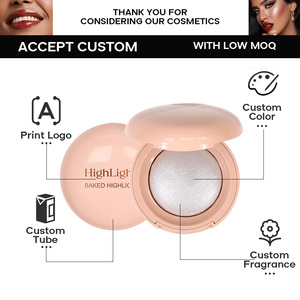 Paleta de Iluminador Compacto Vegano y Libre de Crueldad Animal, <span class=keywords><strong>con</strong></span> <span class=keywords><strong>Brillo</strong></span>, para Rostro y Cuerpo, Marca Privada Personalizada - Product Image 6