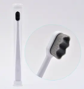 2020 Hot sell tooth cleaning super soft bamboo charcoal hair black round handle toothbrush for pregnant women