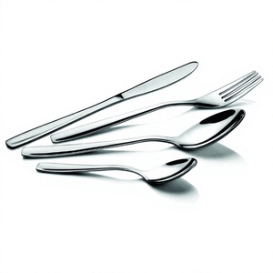 Prix de gros, cuillère, fourchette, couteau et cuillère pour bébé en argent, 4 pièces, couverts, hôtel, design plus, acier inoxydable - Product Image 1