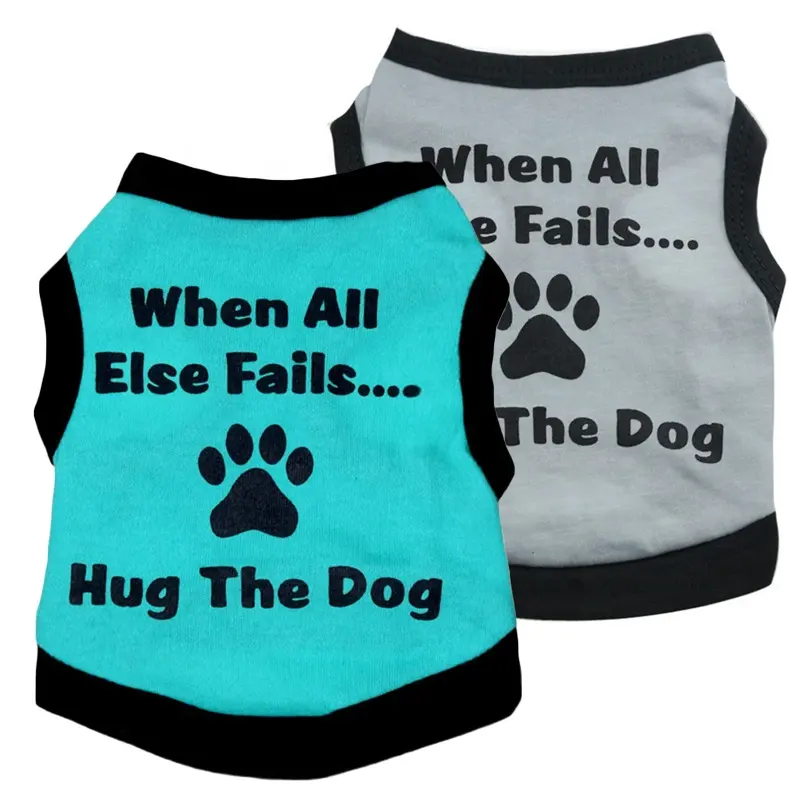 Sevimli pençeleri HUG köpek baskı lüks köpek giysileri yaz serin gömlek Pet T Shirt Pet giyim