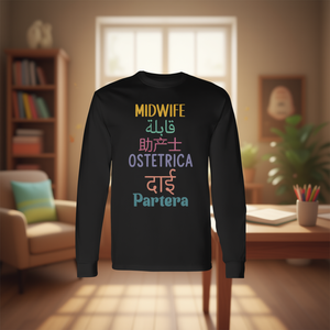 Camiseta de manga larga para partera en todos los idiomas, regalo de agradecimiento para estudiantes futuros - Product Image 3