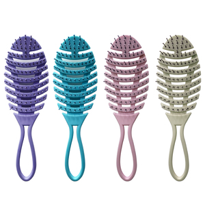 <span class=keywords><strong>Pelo</strong></span> largo y <span class=keywords><strong>corto</strong></span> rizado natural 360 cepillo ondulado de cerdas curvas cepillo redondo duro de ventilación - Product Image 5