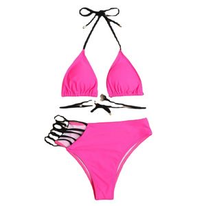 Maillot de bain de style nouveau - Maillot de bain bikini séparé pour femmes avec imprimé léopard et design ouvert. - Product Image 5