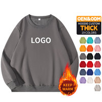 Sweat-shirts amples pour hommes avec logo personnalisé brodé et imprimé, 100% coton, intérieur en molleton, col rond, chauds et confortables