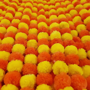 1 Pieza de Flores Artificiales de Caléndula de Poliplástico OSNICA de 5 Pies de Largo para Diwali, Pooja India, Bodas, Año Nuevo, Día de San Valentín - Product Image 1