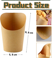 Boîte à emporter pour frites en papier kraft jetable, de qualité alimentaire, résistante à l'huile et aux fuites, emballage pour frites, porte-cônes en papier pour frites