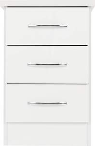 Table <span class=keywords><strong>de</strong></span> chevet à 3 tiroirs, commode en <span class=keywords><strong>bois</strong></span> moderne, unité <span class=keywords><strong>de</strong></span> <span class=keywords><strong>rangement</strong></span> <span class=keywords><strong>de</strong></span> chevet avec glissières lisses, panneau E1, démontable, emballage plat - Product Image 2