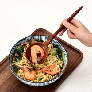 Cuillère à soupe en bois japonaise, cuillère à nouilles <span class=keywords><strong>Lamian</strong></span>, cuillère à riz à long manche, personnalisable avec logo - Product Image 4
