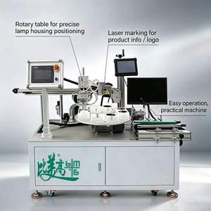 Équipement laser à fibre entièrement automatique avec bras robotique pour alimentation et déchargement, détection par caméra CCD autofocus et marquage de boîtiers de lampes LED - Product Image 6