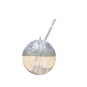 Gobelet de fête en plastique 16oz avec paille, couvercle et sangle, en PET, pour boissons de plage, logo personnalisé, vente en gros - Product Image 5