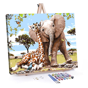 Principianti che dipingono con i numeri africa giraffe dipingi con i numeri animali baby room bird painting by numbers painting on canvas - Product Image 2