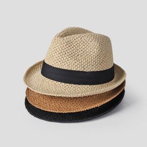 2025 New Arrival Summer Retro Paper Straw Fedora <b>Hat</b> Casual Holiday Travel Hand Crochet Straw <b>Hat</b> <b>for</b> Women Men - Product Image 1