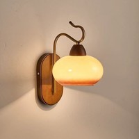 Lampe murale rétro de style nordique en fer couleur noyer, design minimaliste moderne, LED à trois couleurs, gradation de la lumière, salons, chambres à coucher