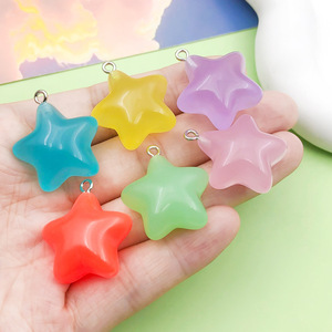 Resin 3D <b>Star</b> Pendant Ornaments For DIY Jewelry Accessories Colorful <b>Glow</b> <b>In</b> <b>Dark</b> Five Pointed <b>Star</b> Charms Size 1 - Product Image 2