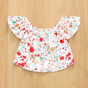 Vêtements d'été pour enfants, haut à épaules dénudées et short en jean, ensemble 2 pièces pour fille de 4 ans - Product Image 2