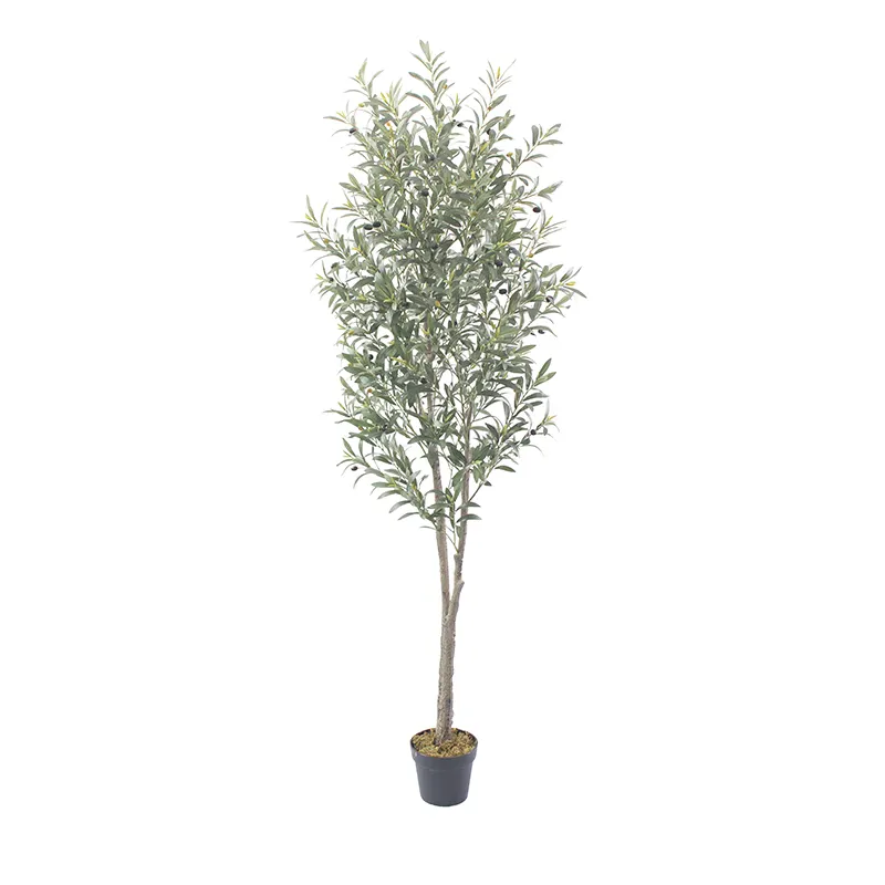 7 футов большой декоративный искусственный оливковое дерево пластиковый ствол оливковых растений для гостиной сад деко оптом