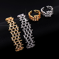 Bracelet en zircon de luxe haut de gamme avec anneau, design de niche, polyvalent, inaltérable, accessoires pour le quotidien et les rendez-vous