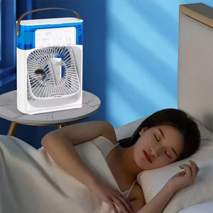 Refroidisseur <span class=keywords><strong>d</strong></span>'<span class=keywords><strong>Air</strong></span> Humidificateur <span class=keywords><strong>d</strong></span>'Été 3-en-1 Mini <span class=keywords><strong>Ventilateur</strong></span> Portable en Plastique à Glace avec Lumière 7 Couleurs - Product Image 1