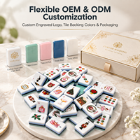 Jeu de Mahjong Américain de Noël, 166 tuiles, jeu de Mahjong de fête en acrylique à 3 couches avec chiffres arabes, jeu de table occidental
