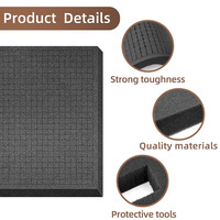 Insert en mousse de polyuréthane noire à grille cubique, durable et protectrice, pour l'intérieur des boîtes à outils
