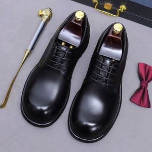 Fournisseurs de chaussures de luxe haut de gamme à vendre, chaussures Oxford pour homme en cuir de vache véritable de haute qualité, chaussures décontractées pour mariage et affaires - Product Image 2