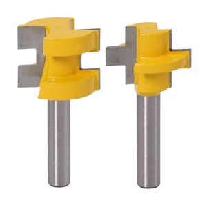 Lames en carbure de carbure, avec tige de 8mm 6.35mm mèches de routeur à langues et à rainure, travail du bois, ensemble d'outils pour meubles, 2 pièces - Product Image 1