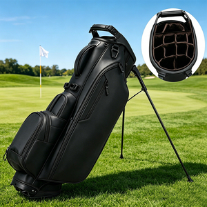 PRIMUS <span class=keywords><strong>GOLF</strong></span> Mayoreo de Lujo <span class=keywords><strong>Bolsa</strong></span> de <span class=keywords><strong>Golf</strong></span> de Cuero PU Negra de Alta Calidad con Soporte/Transporte - Product Image 2