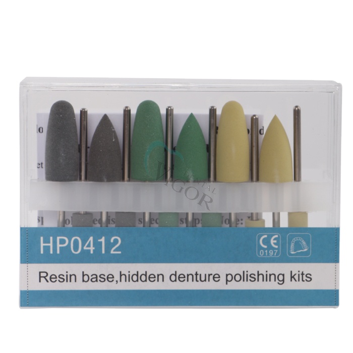 10 Pezzi Frese Diamantate In Silicone Per Lucidatura Resine Dentali