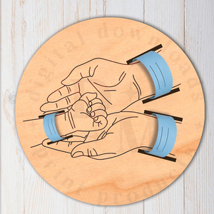 Kustom kayu keluarga potongan tangan bayi pemegang gelang tampilan untuk Glowforge pembibitan dekorasi seni baru lahir kedatangan tanda memori - Product Image 1