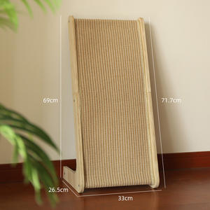 Extra grande L-Shaped Vertical Sisal Coçar Board Madeira Maciça Durável Não-derramamento Cat Claw Board Moagem Cat Trees Scratcher - Product Image 4