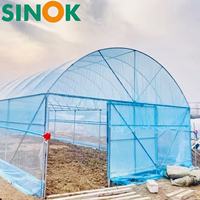 Serre tunnel monocouche Sinok 10*30 pour tomates, ensemble complet, structure galvanisée à chaud haute résistance pour la culture de tomates