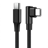 Câble USB-C mâle 60W 1m à angle droit/gauche 90 degrés en alliage d'aluminium, charge rapide 5A, tressé en nylon, écologique