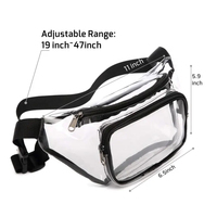 Sac banane unisexe en PVC transparent imperméable avec fermeture éclair et impression de logo personnalisé, approuvé pour les stades, de forme cylindrique