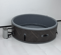 Runder Aufblasbarer Spa-Pool Faltbarer Whirlpool mit Heiz- und Filtersystem für den Außenbereich