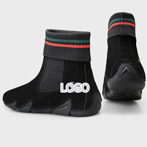 Scarpe <span class=keywords><strong>Invernali</strong></span> da <span class=keywords><strong>Donna</strong></span> Nere Stile Calzino, Foderate in Pile, Spesse, Basse, alla Moda, Stile Britannico, Antiscivolo, Durevoli, Calde, <span class=keywords><strong>Stivali</strong></span> da Neve - Product Image 6