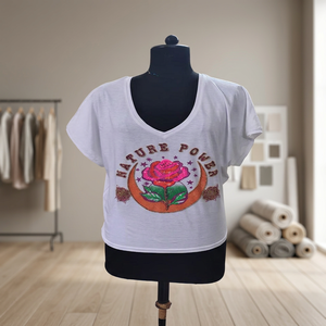 Camiseta de Algodón con Cuello en V para Mujer, Suministro al por Mayor del Fabricante al Mejor Precio - Product Image 1