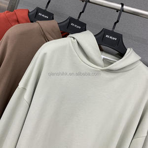 High Quality Baggy 100% Cotton <b>Fleece</b> French Terry Hoodies <b>Men</b> Unisex Heavyweight Blank Streetwear Boxy <b>Oversized</b> <b>Hoodie</b> - Product Image 3