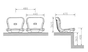 Chaise de stade durable en plastique moulé par soufflage avec design ergonomique pour le soutien lombaire - Product Image 2