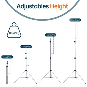 2M Thép Không Gỉ Ánh Sáng Đứng Nhiếp Ảnh Đứng Cho Điện Thoại Máy Ảnh Điện Thoại Di Động <span class=keywords><strong>Tripod</strong></span> Vòng Ánh Sáng Đứng Hình Ảnh Video Trepied - Product Image 2