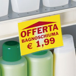 Afficheur publicitaire en PVC pour supermarché, à suspendre sur étagère, type Wobbler, pour étagère de présentation - Product Image 2