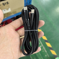 Câble USB-C vers USB-C en nylon PD 100W, 3 pieds, charge rapide avec affichage numérique LED pour ordinateur