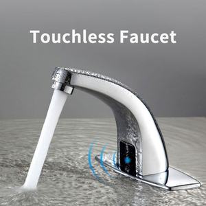 Robinet de lavabo à capteur de température sans contact en laiton pour salle de bain - Product Image 3