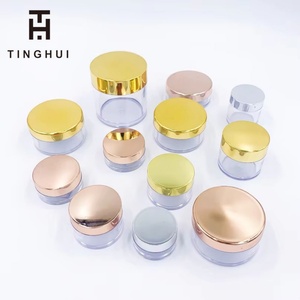 Tarro de Plástico Transparente Redondo Personalizado con Logotipo para Crema Cosmética o Exfoliante, 1oz 2oz 8oz 16oz 4oz, con Tapa Dorada o Rosa - Product Image 3