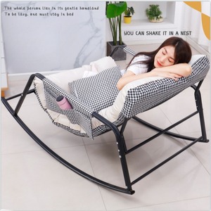 Manufacturer Fabric Metal Lounge Chair Cheap Rocking Chair Bedroom Living Room Balcony Furniture Luxurious And Casual - Product Image 4