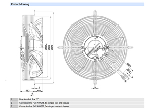 Ventilateur axial EC ebm-papst S3G400-LC22-51 400 mm, haute efficacité, pour ventilation industrielle, équipement de refroidissement HVAC, pièce de rechange - Product Image 4
