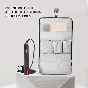 Neceser de viaje plegable, organizador de herramientas de peluquería, organizador de rizador de pelo, bolsa de almacenamiento con gancho - Product Image 6