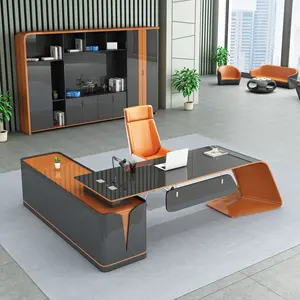 Caldo di lusso boss desk Smart ufficio mobili in legno massello a forma di l scrivania da ufficio per ceo e manager Premium desk